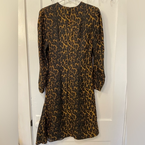 Vintage Carolina Herrera x Saks 5th Ave Leopard Long Sleeve Dress USA Made - Picture 2 of 11